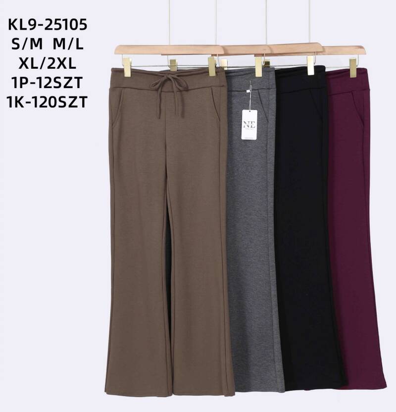 Spodnie damskie Roz S-2XL, 1 kolor Paczka 12 szt